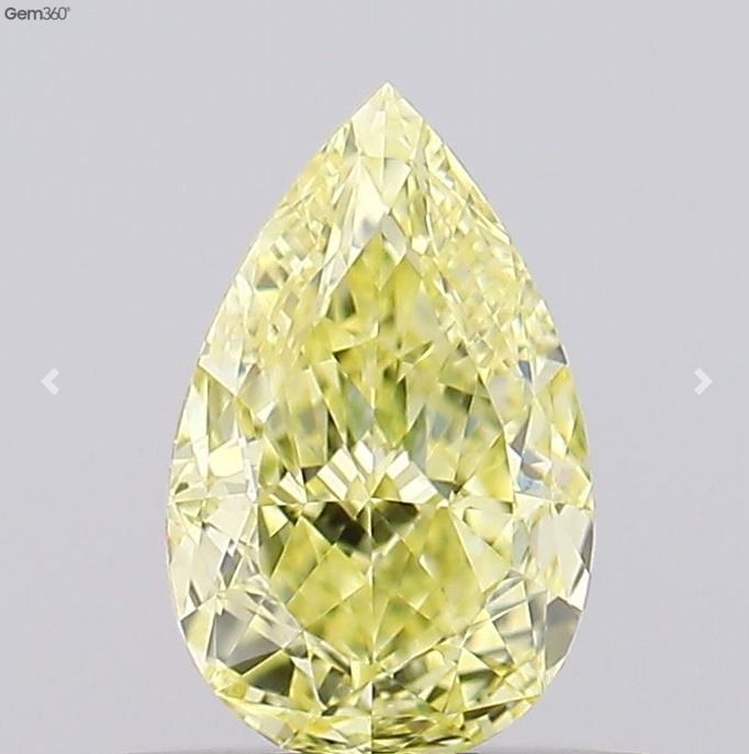 Pear Fancy Yellow Natural Diamond 0.61ct VS1 loose diamond