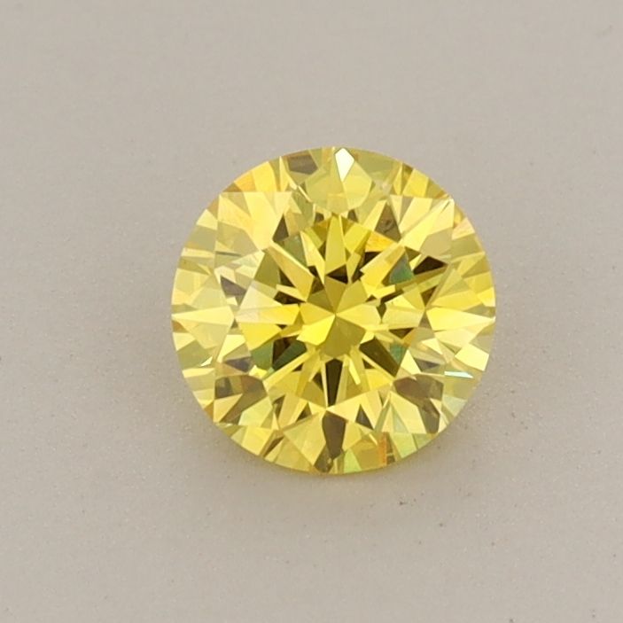 Round Fancy Vivid Yellow Lab-grown Diamond 0.47ct VS1 loose diamond