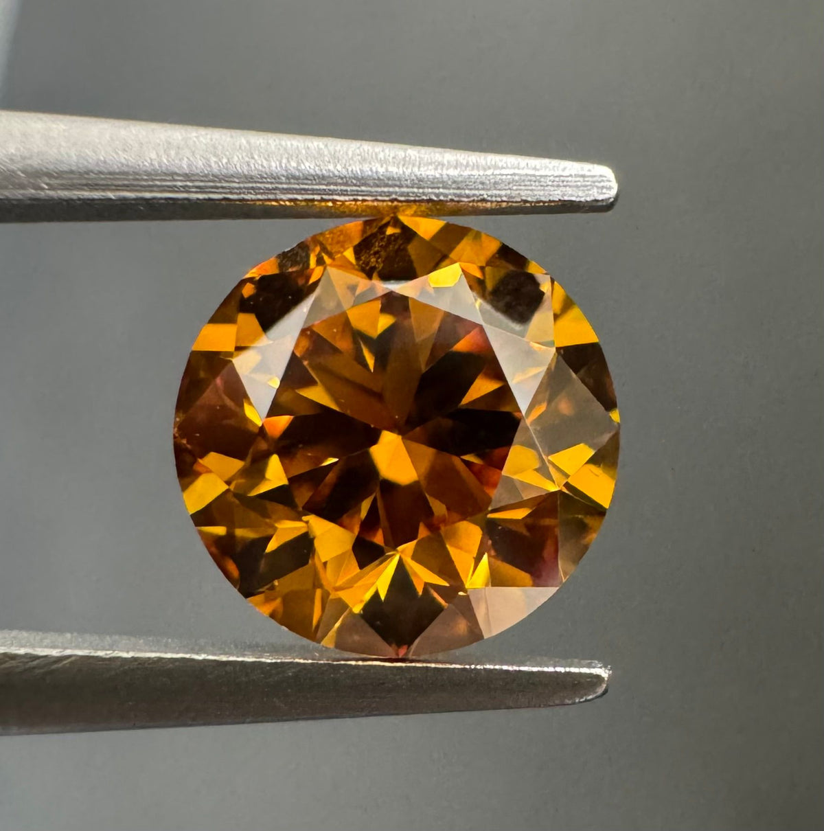 Round Fancy Deep Brownish Yellowish Orange Natural Diamond 0.74ct VS2 loose diamond