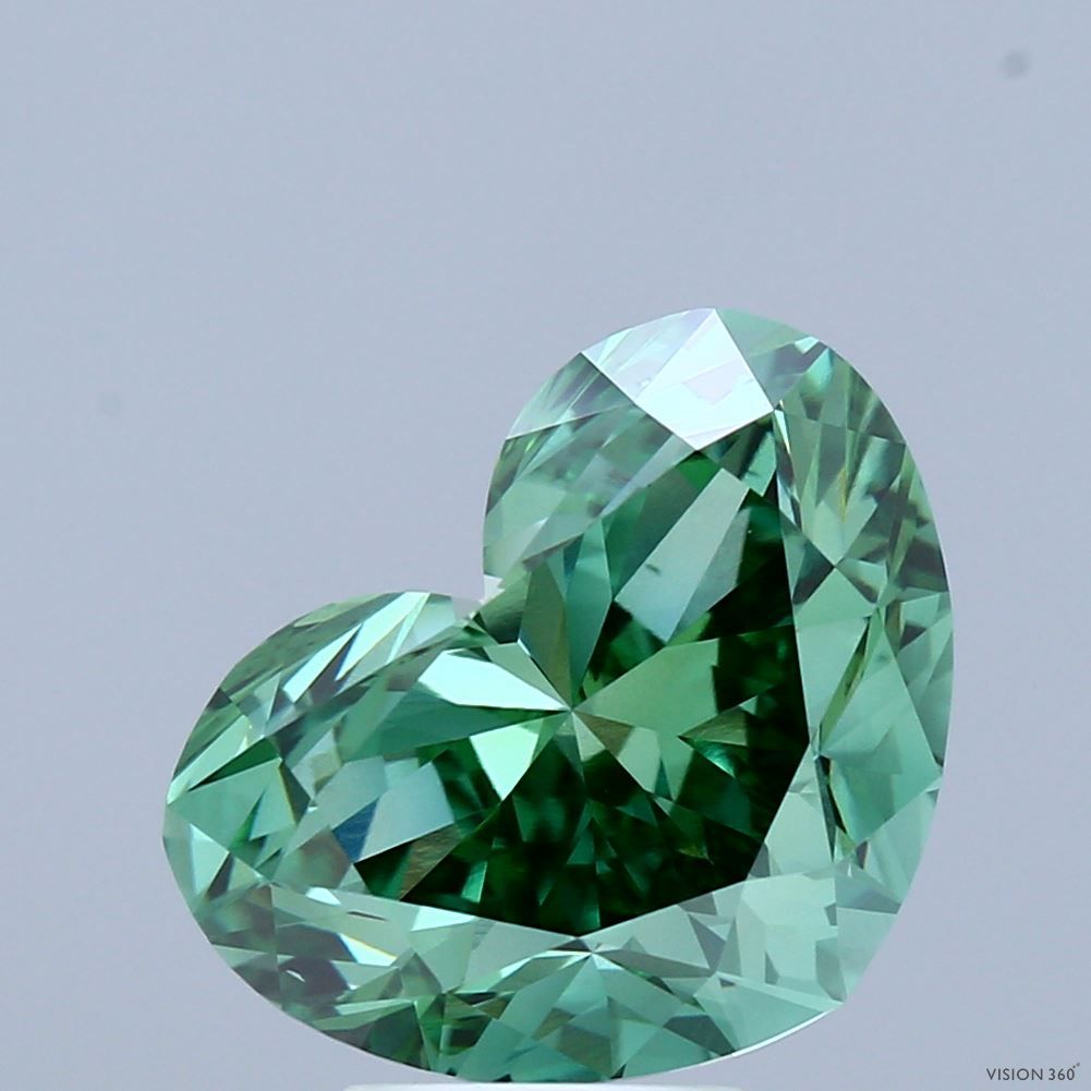 Heart Fancy Vivid Green Lab-grown Diamond 5.22ct VVS2 loose diamond