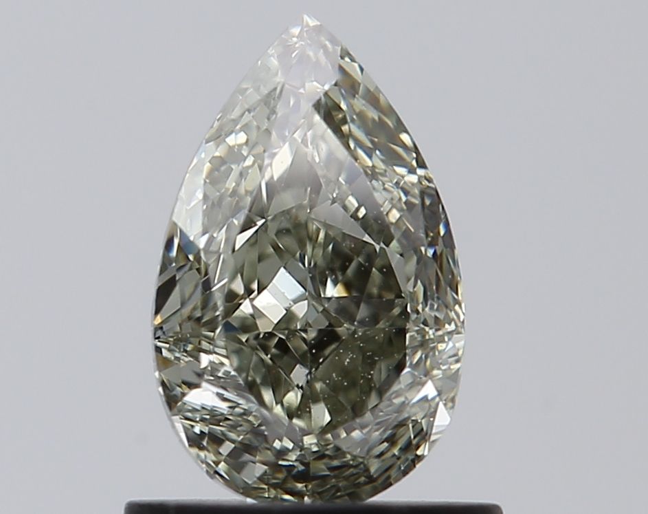 Pear Fancy Gray Yellowish Green Natural Diamond 0.91ct VS1 loose diamond