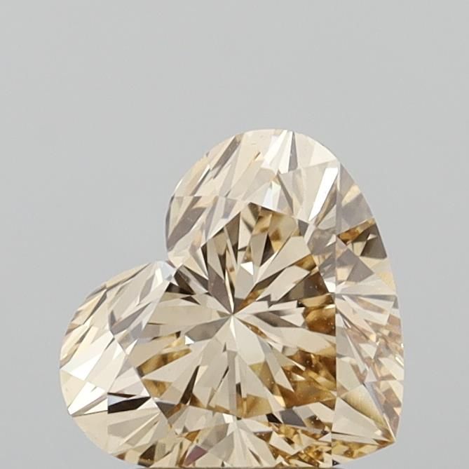 Heart Fancy Light Brown Lab-grown Diamond 2ct VVS2 loose diamond