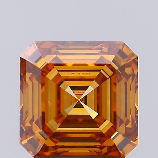Asscher Fancy Light Orangey Brown Lab-grown Diamond 2ct VVS2 loose diamond