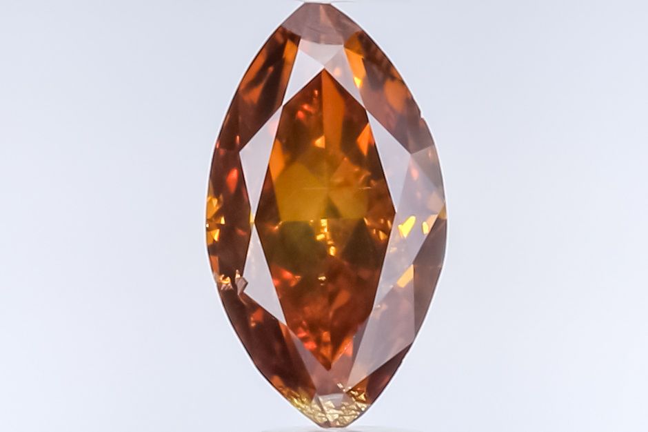 Marquise Fancy Deep Orange Brown Natural Diamond 0.65ct loose diamond