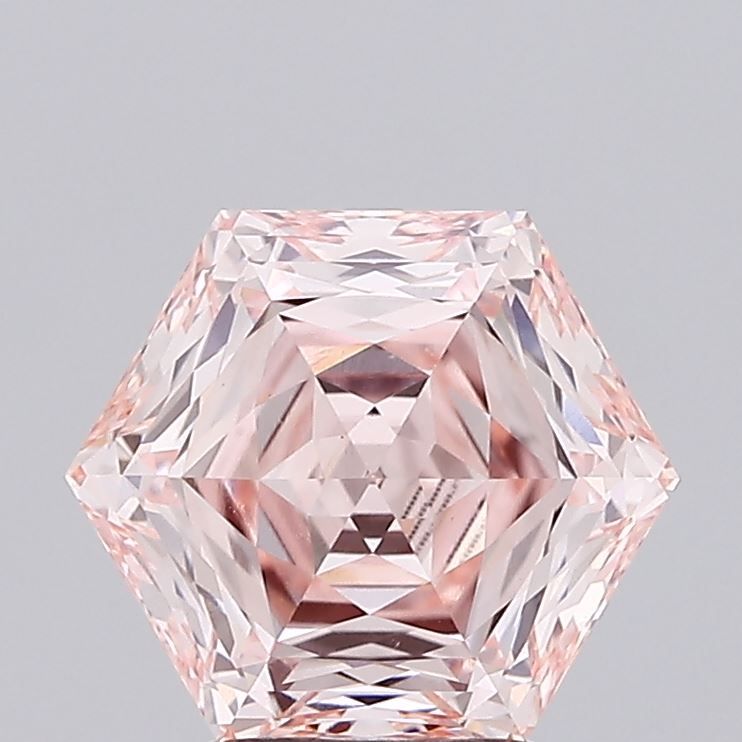 Hexagonal Fancy Intense Pink Lab-grown Diamond 3.26ct VS1 loose diamond