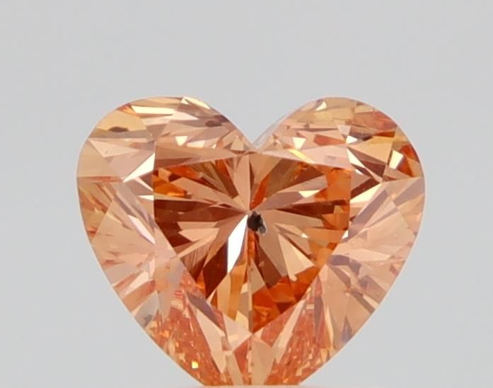 Heart Fancy Orange Lab-grown Diamond 0.8ct SI2 loose diamond