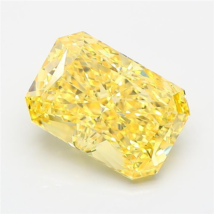 Radiant Fancy Vivid Yellow Lab-grown Diamond 4.01ct VS1 loose diamond