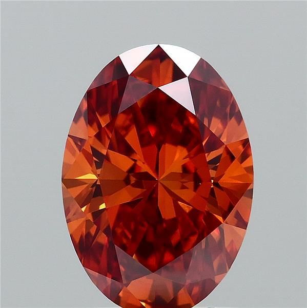 Oval Fancy Vivid Orange Lab-grown Diamond 1.51ct VS1 loose diamond