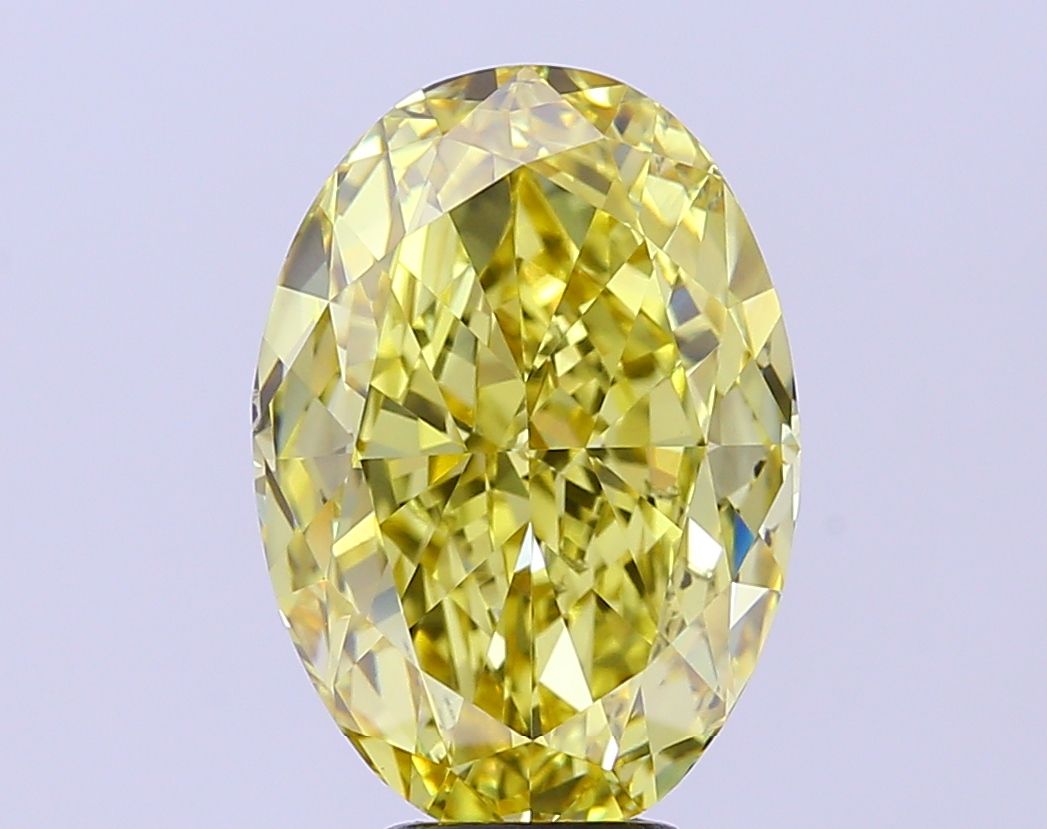 Oval Fancy Vivid Yellow Lab-grown Diamond 7.01ct VS1 loose diamond