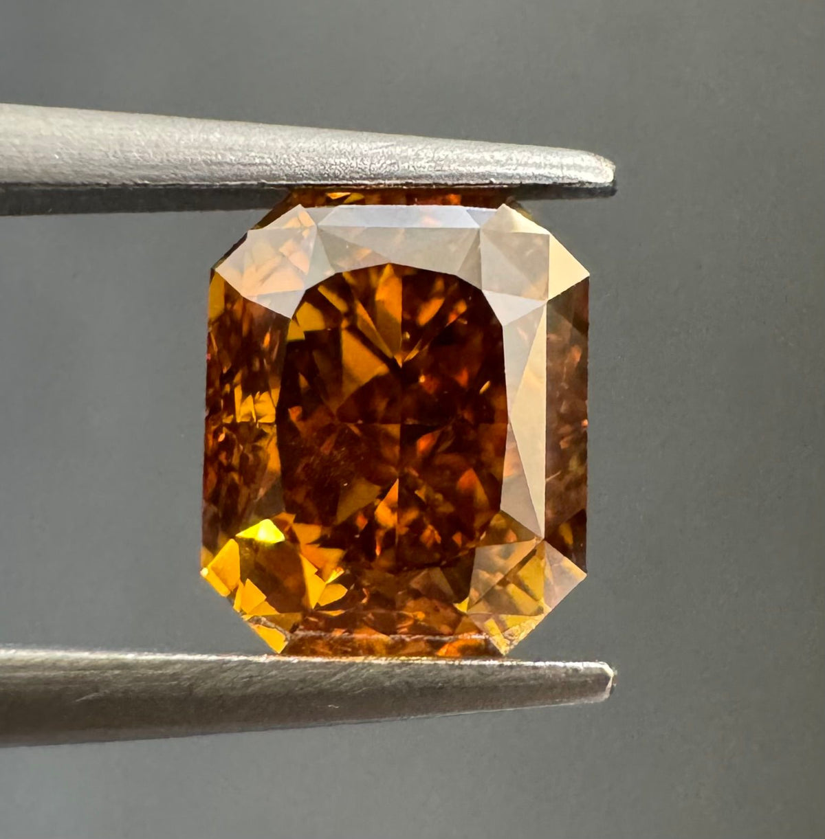 Radiant Fancy Deep Brown Orange Natural Diamond 1.01ct SI2 loose diamond