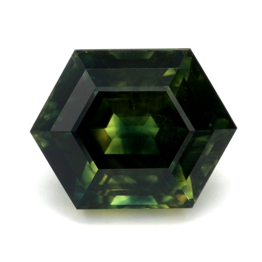 Hexagonal Multi_color Sapphire 5.22ct loose gemstone