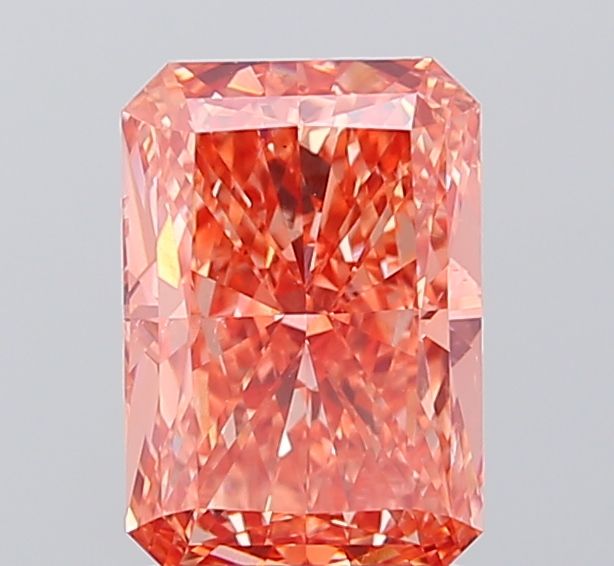 Radiant Fancy Vivid Brownish Orange Lab-grown Diamond 2.17ct SI1 loose diamond