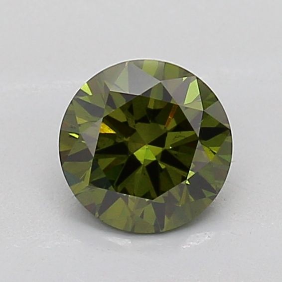 Round Fancy Vivid Green Lab-grown Diamond 0.65ct SI1 loose diamond