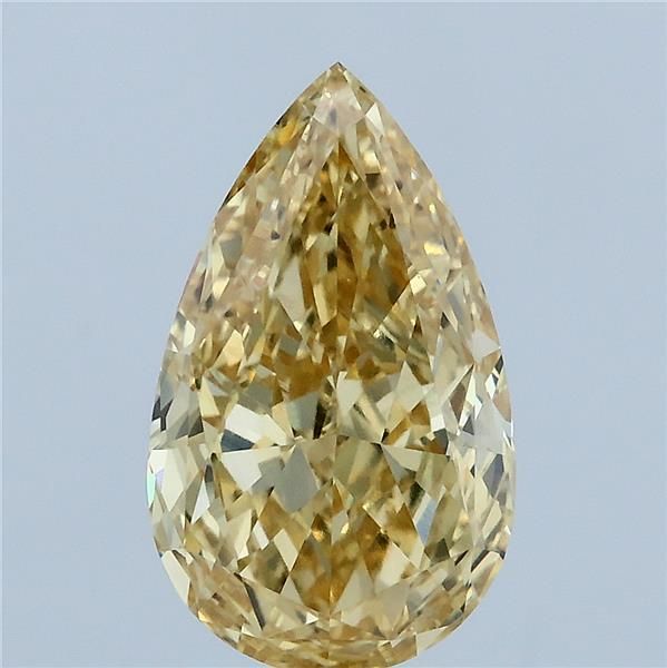 Pear Fancy Intense Yellow Lab-grown Diamond 3.26ct VVS2 loose diamond