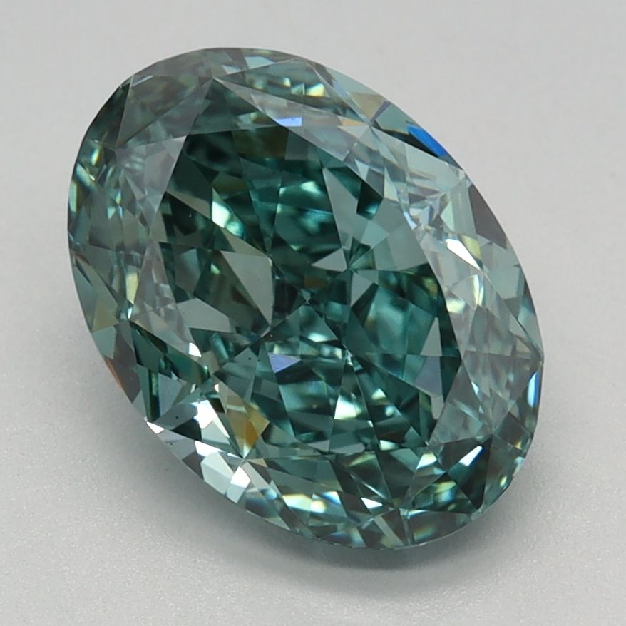 Oval Fancy Vivid Green Lab-grown Diamond 2.07ct VS1 loose diamond