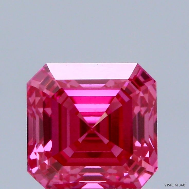 Asscher Fancy Vivid Pink Lab-grown Diamond 1.31ct VS2 loose diamond