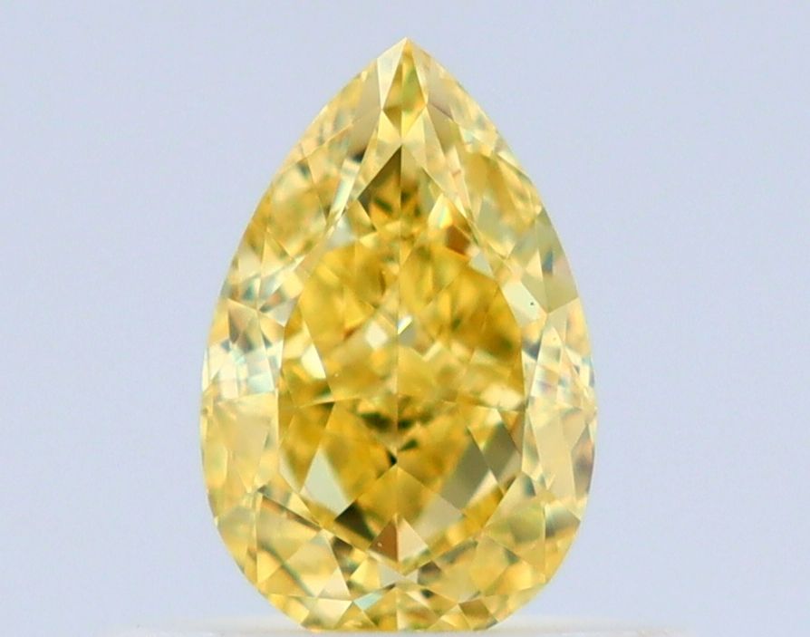 Pear Fancy Intense Yellow Natural Diamond 0.5ct VVS1 loose diamond