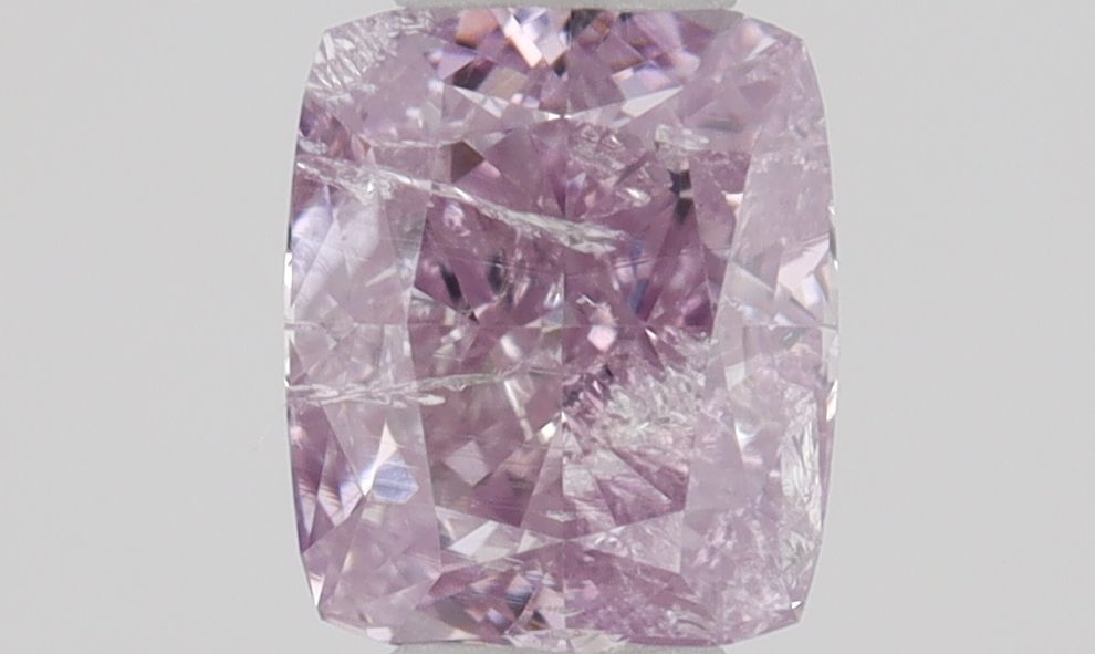 Cushion Fancy Intense Pink Purple Natural Diamond 0.3ct I3 loose diamond