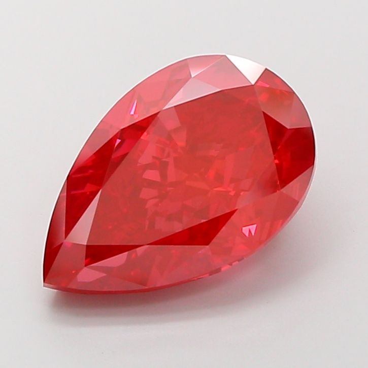 Pear Fancy Vivid Red Lab-grown Diamond 9.04ct VS1 loose diamond