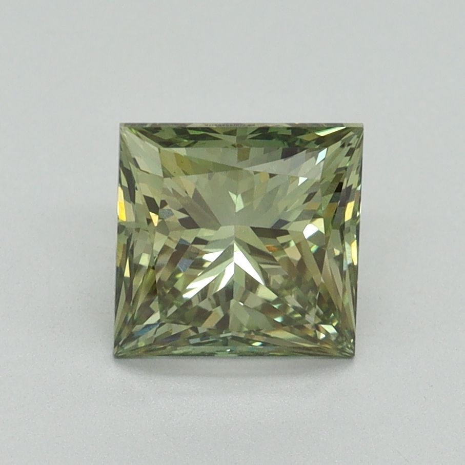 Princess Fancy Vivid Green Lab-grown Diamond 1.64ct VS1 loose diamond