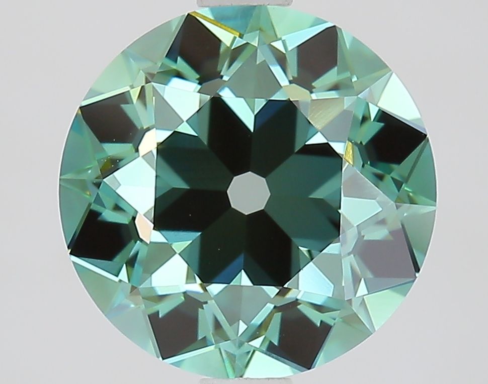 European Cut Fancy Vivid Green Lab-grown Diamond 2.65ct VVS2 loose diamond