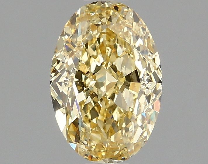 Oval Fancy Vivid Yellow Lab-grown Diamond 1.52ct VS2 loose diamond