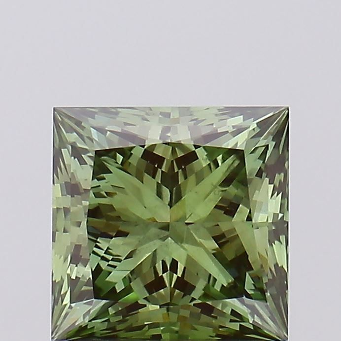 Princess Fancy Vivid Green Lab-grown Diamond 2.03ct VS2 loose diamond