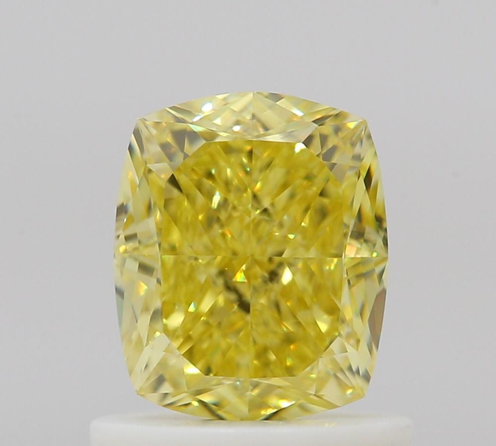 Cushion Fancy Vivid Yellow Natural Diamond 1.02ct VVS2 loose diamond