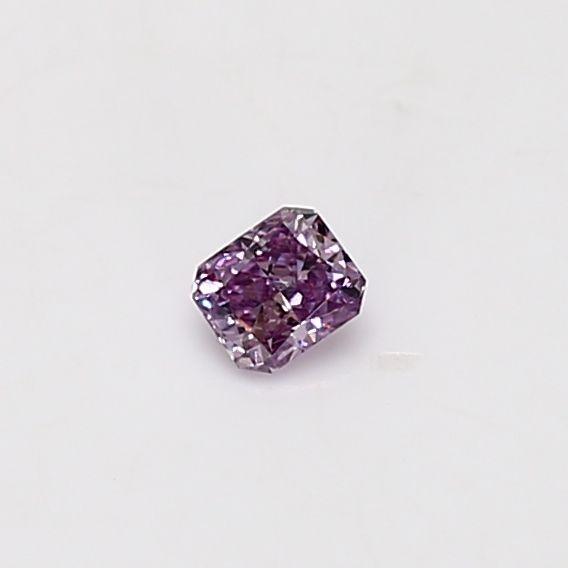 Radiant Fancy Intense Purple Pink Natural Diamond 0.11ct loose diamond
