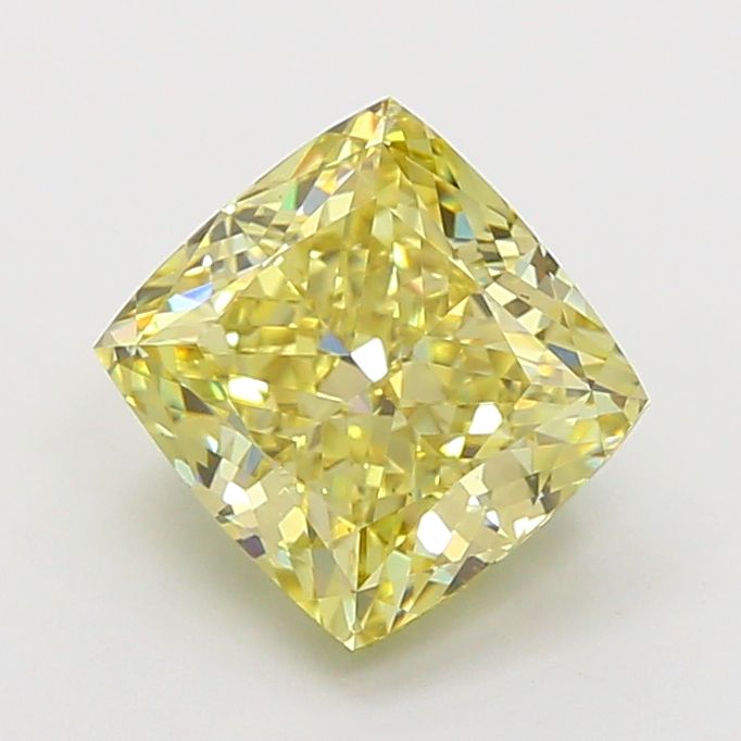 Cushion Fancy Intense Yellow Lab-grown Diamond 2.73ct VS2 loose diamond
