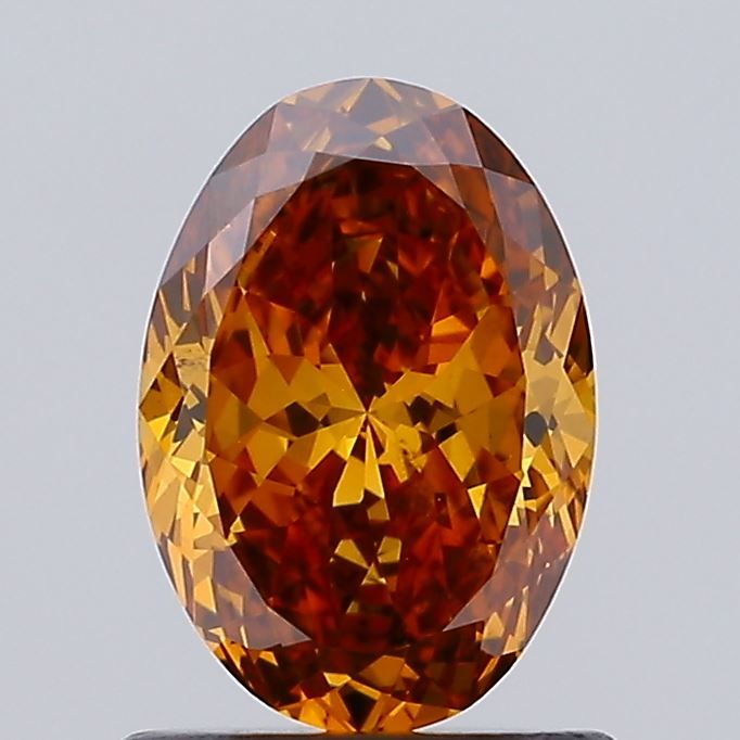 Oval Fancy Vivid Brownish Orange Lab-grown Diamond 1.03ct VS2 loose diamond