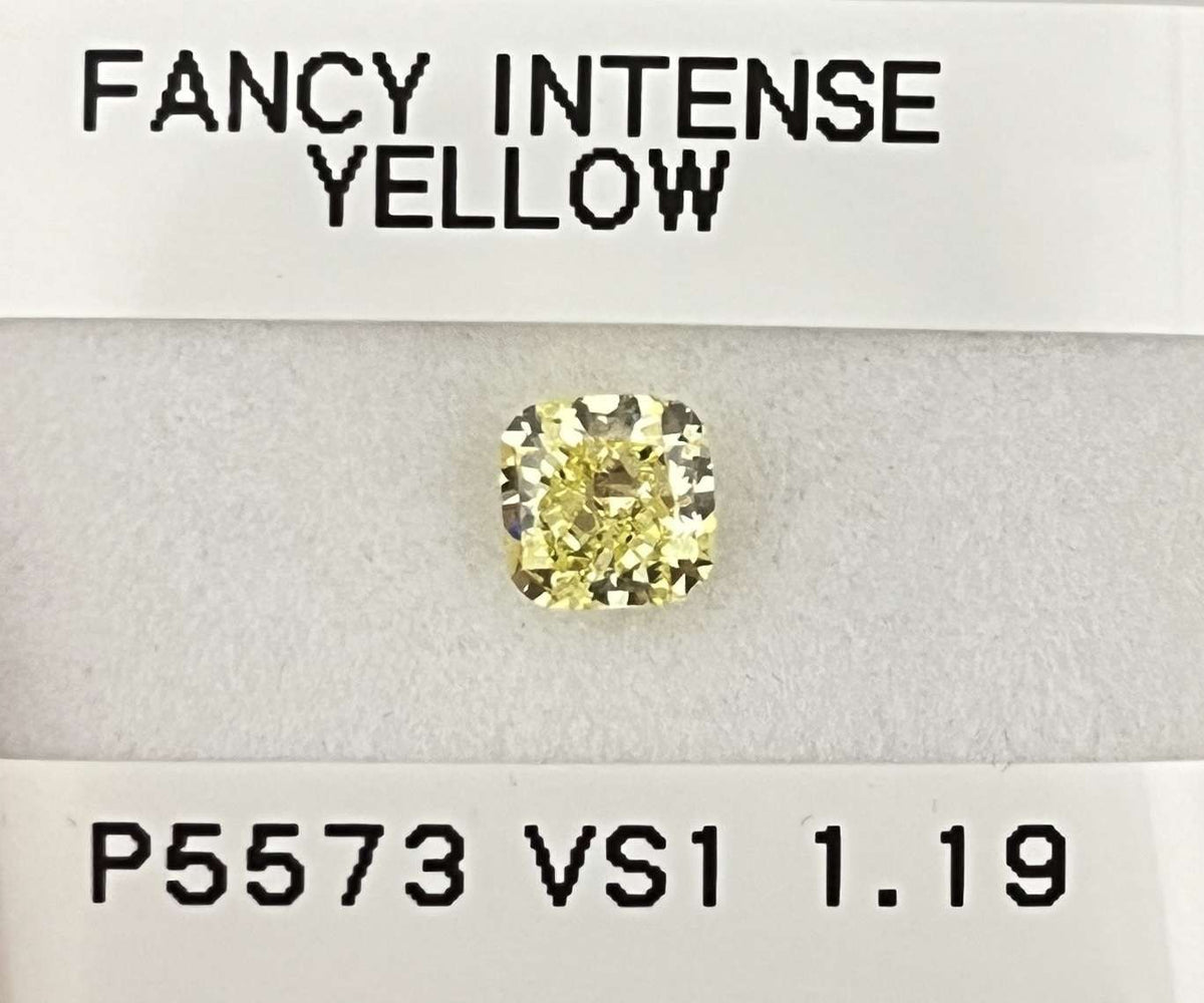 Cushion Fancy Yellow Natural Diamond 1.19ct VS1 loose diamond