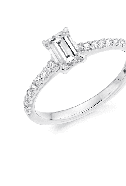 Solitaire with diamond shoulders