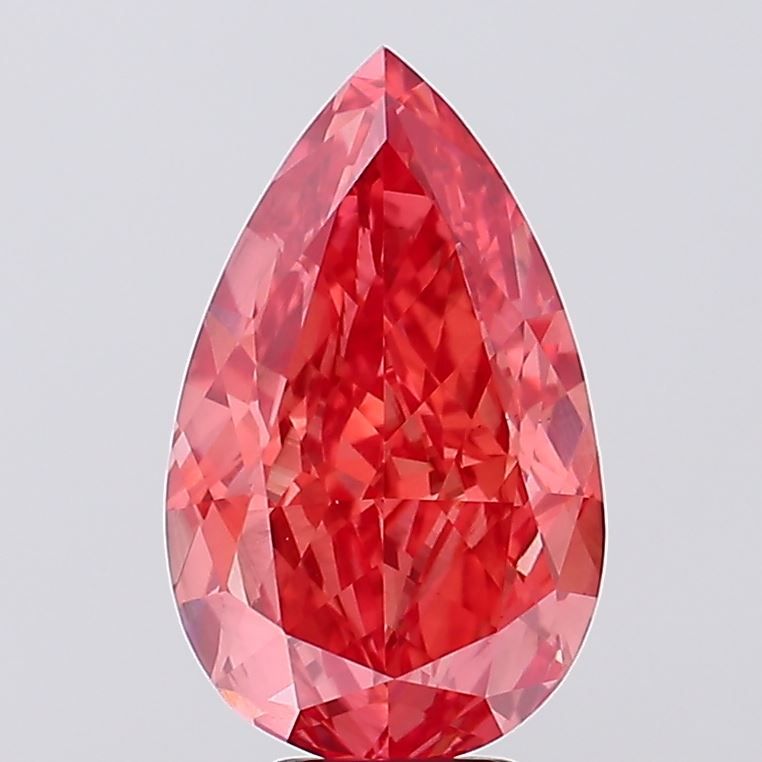 Pear Fancy Vivid Red Lab-grown Diamond 7.7ct VS1 loose diamond