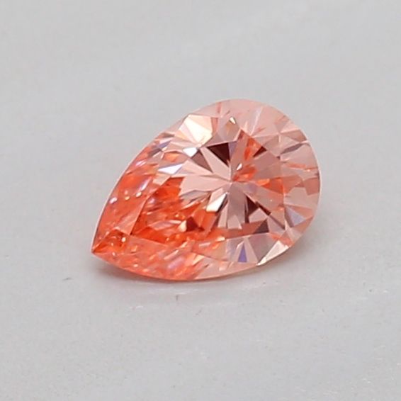Pear Fancy Vivid Pinkish Orange Lab-grown Diamond 0.16ct VS1 loose diamond