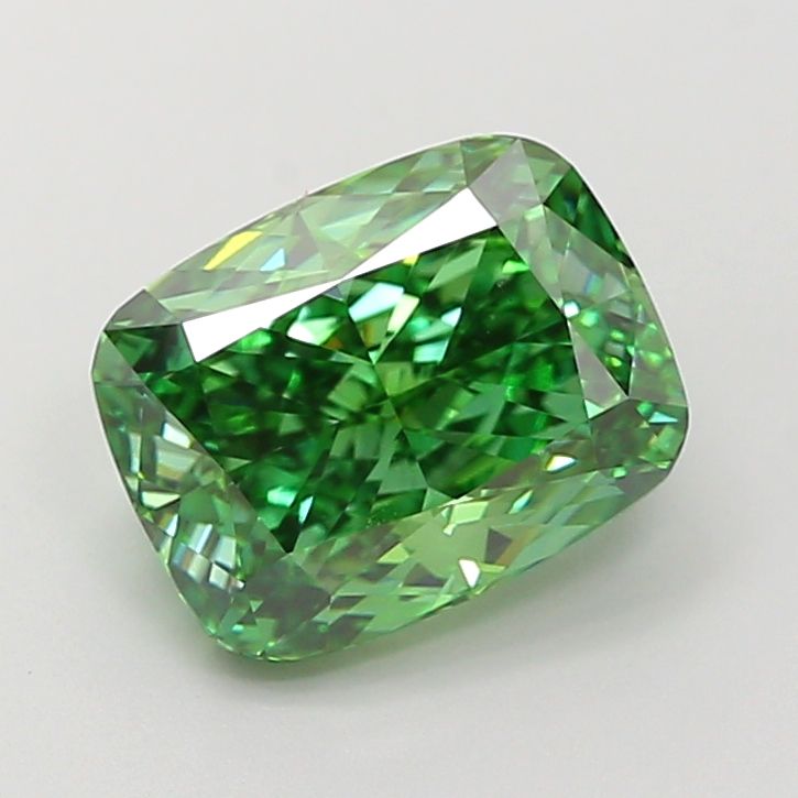 Cushion Fancy Vivid Green Lab-grown Diamond 3.51ct VVS2 loose diamond