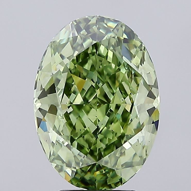 Oval Fancy Vivid Green Lab-grown Diamond 5.1ct VS2 loose diamond
