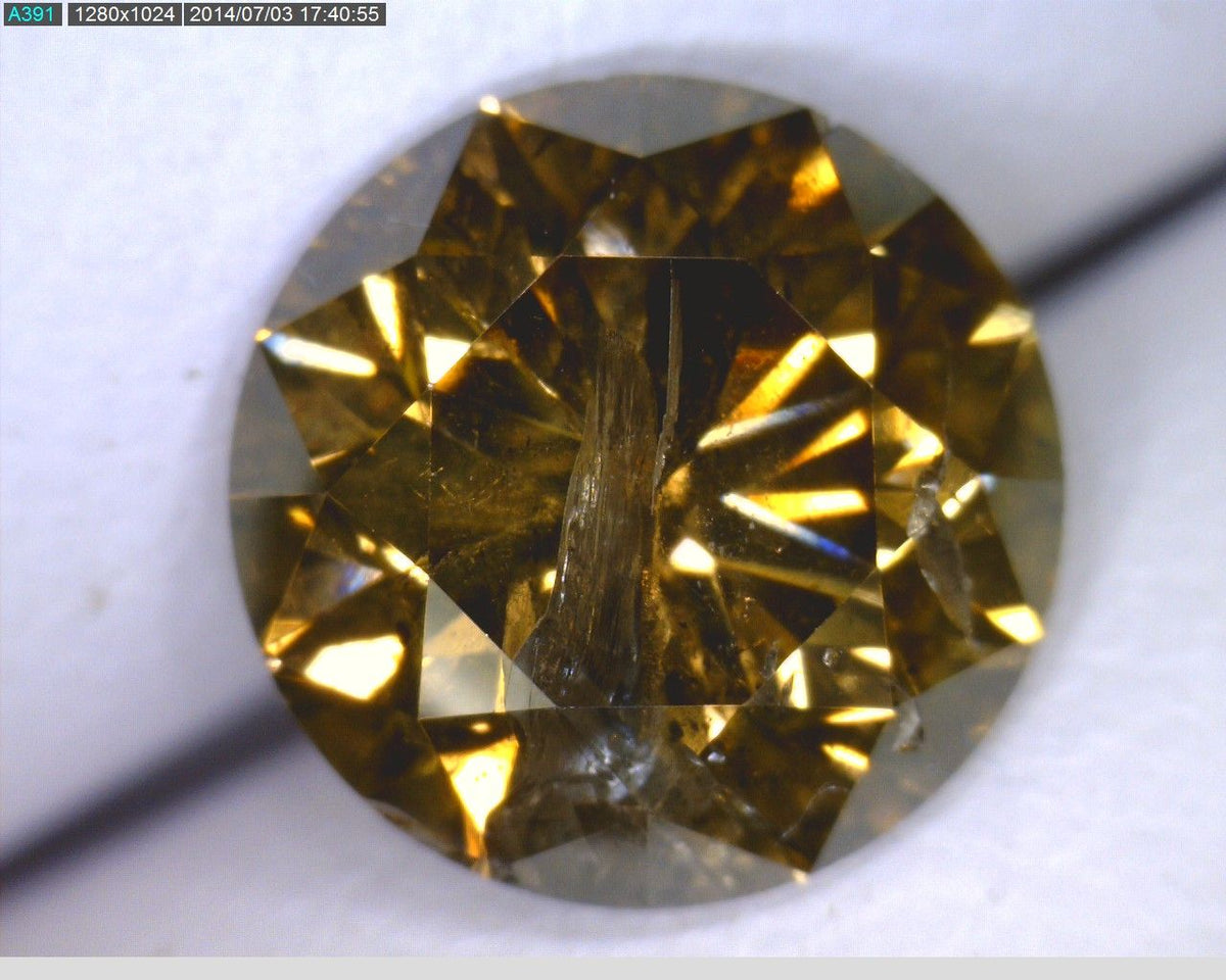 Round Champagne Natural Diamond 1.7ct I2 loose diamond