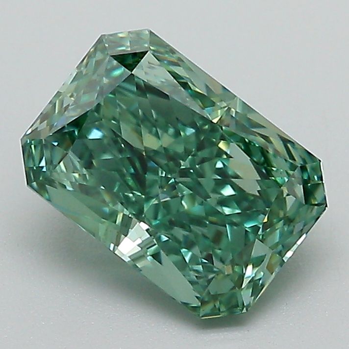 Radiant Fancy Vivid Green Lab-grown Diamond 1.72ct VS1 loose diamond