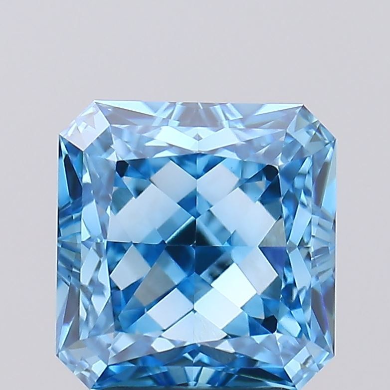 Square Radiant Fancy Vivid Blue Lab-grown Diamond 3.02ct VVS2 loose diamond