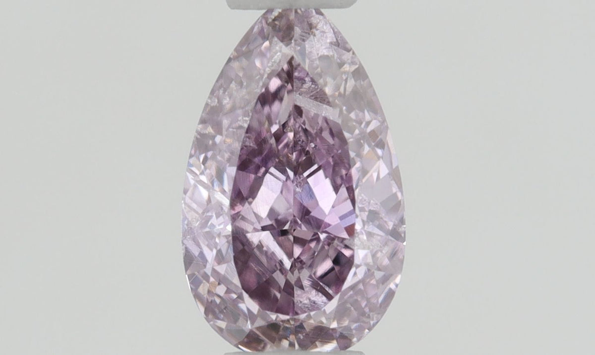 Pear Fancy Intense Pink Purple Natural Diamond 0.32ct I1 loose diamond