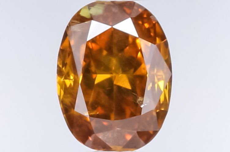 Oval Fancy Deep Orange Brown Natural Diamond 0.6ct loose diamond