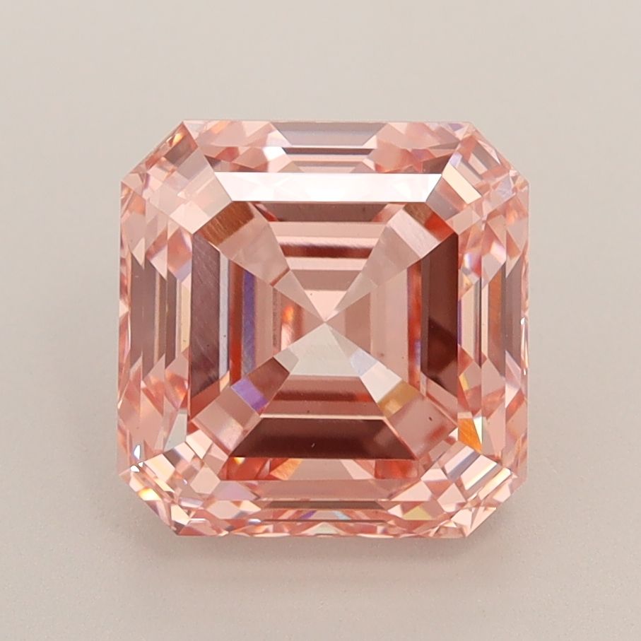 Square Emerald Fancy Intense Pink Lab-grown Diamond 3.68ct VS1 loose diamond
