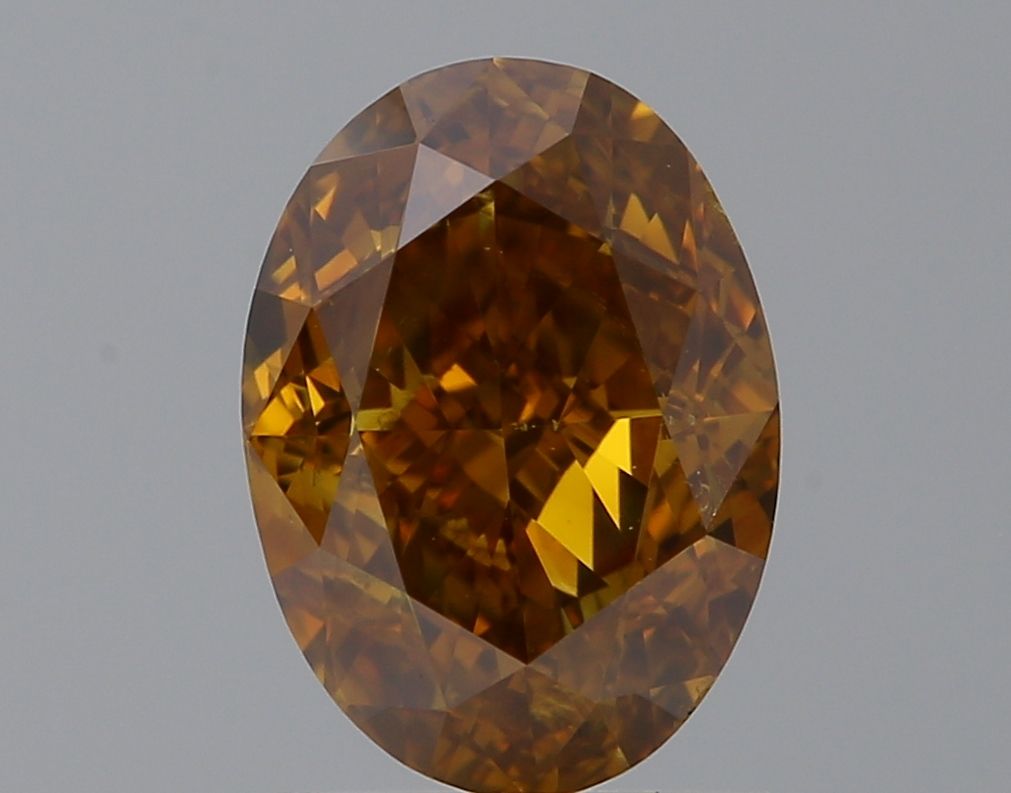 Oval Fancy Deep Brownish Yellowish Orange Natural Diamond 1.5ct SI1 loose diamond