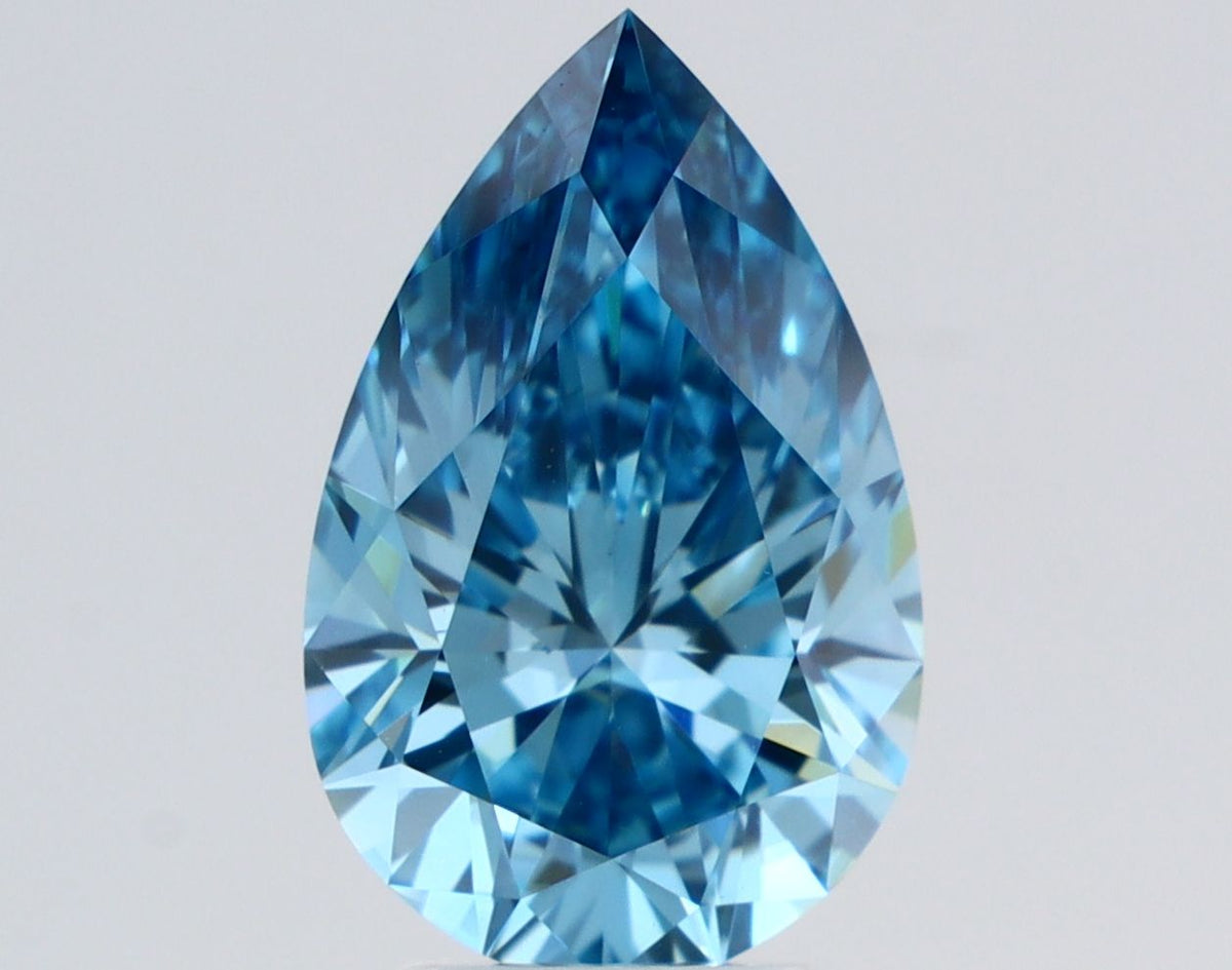 Pear Fancy Vivid Greenish Green Natural Diamond 3.48ct VVS2 loose diamond