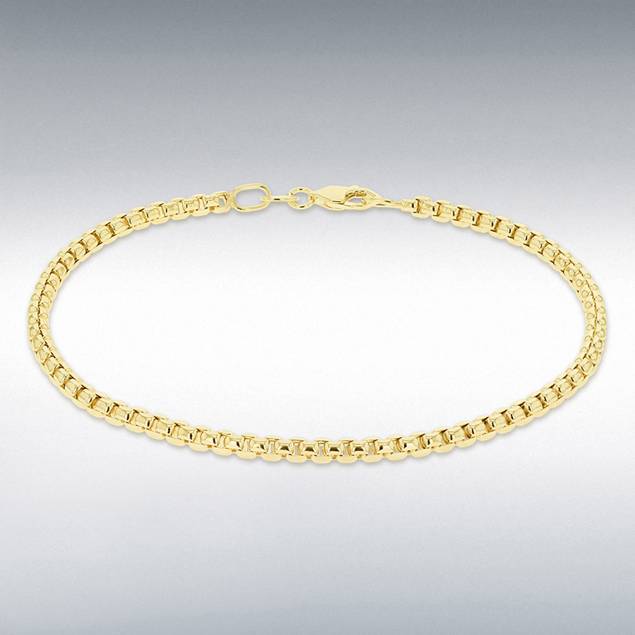 14ct Yellow Gold Diamond-Cut Box Bracelet