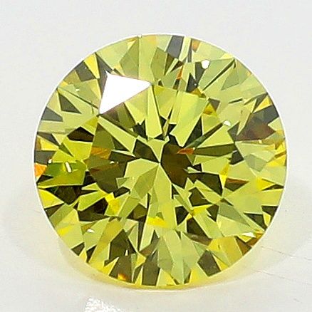 Round Fancy Intense Yellow Natural Diamond 0.39ct SI1 loose diamond