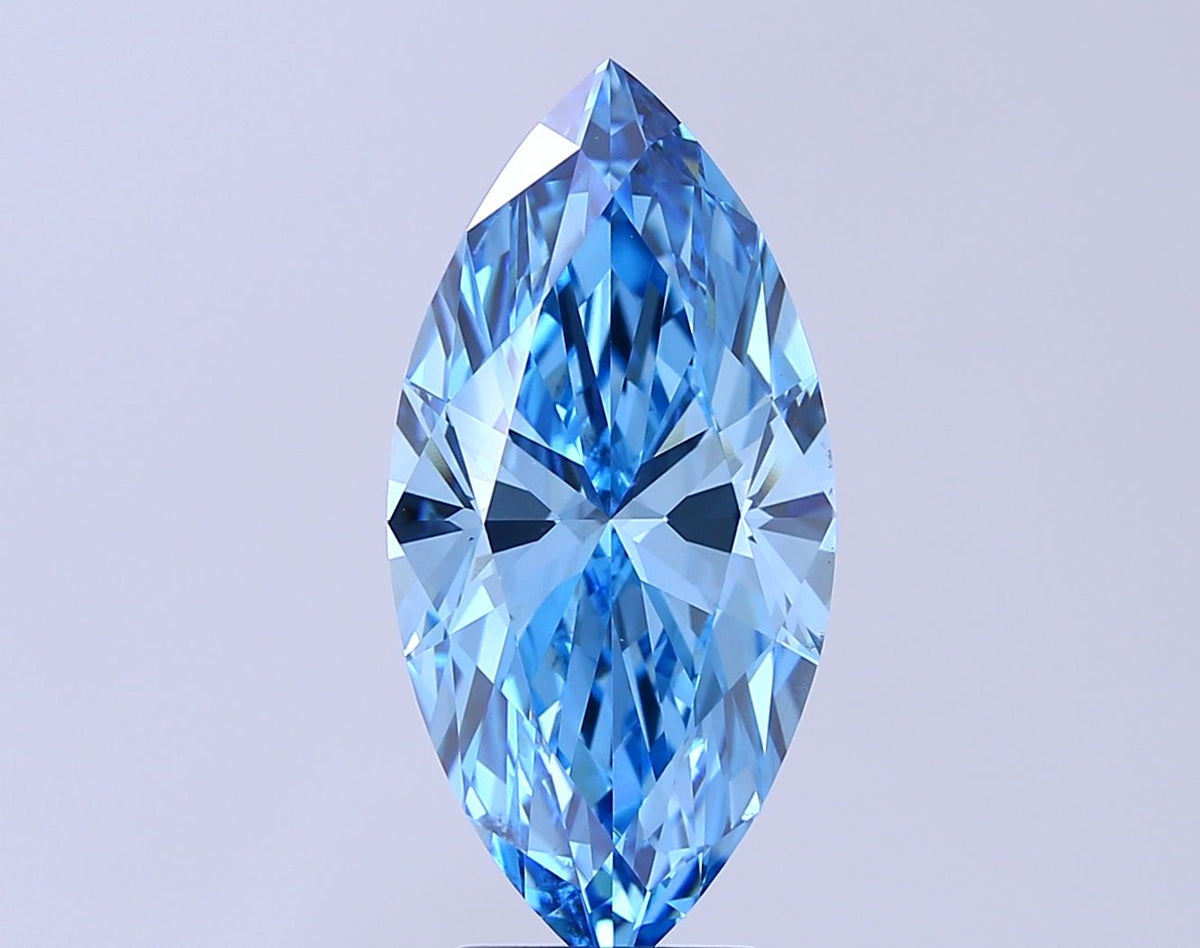 Marquise Fancy Vivid Blue Lab-grown Diamond 5.01ct VS1 loose diamond