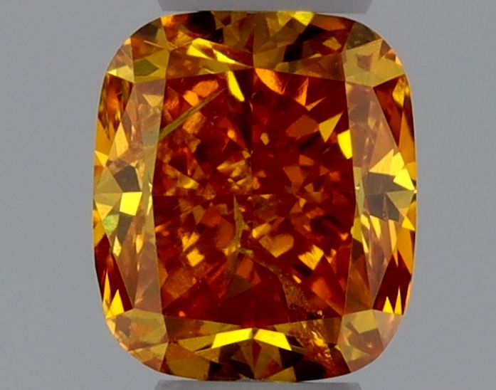 Cushion Fancy Vivid Yellow Orange Natural Diamond 0.25ct I1 loose diamond