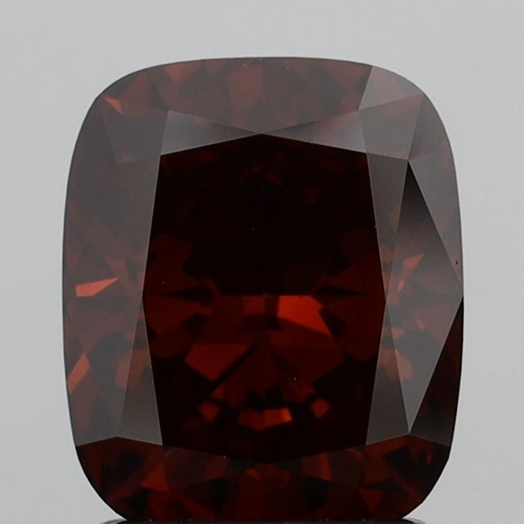 Cushion Fancy Vivid Brown Red Lab-grown Diamond 2.1ct VS1 loose diamond